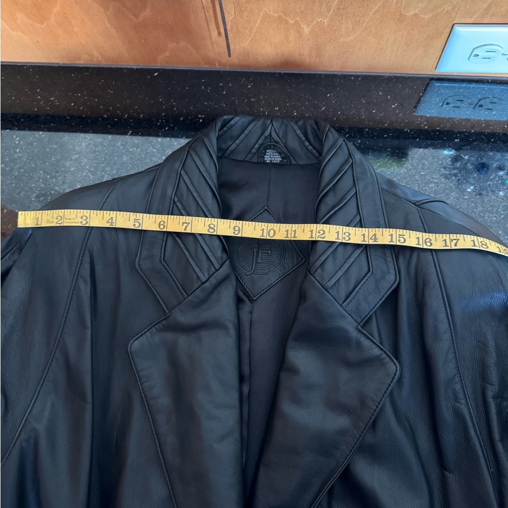 Jacqueline Ferrar Black Leather Trench Coat - Picture 8 of 10